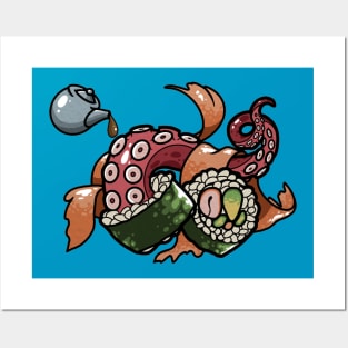 octopus sushi Posters and Art